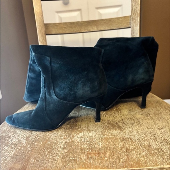 Chic Black Suede Heeled Boots for Women - Picture 5 of 8